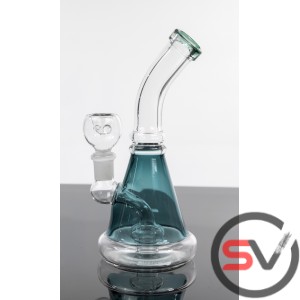 CURVED NECK SOLID COLOR GLASS WATER PIPE 7inch